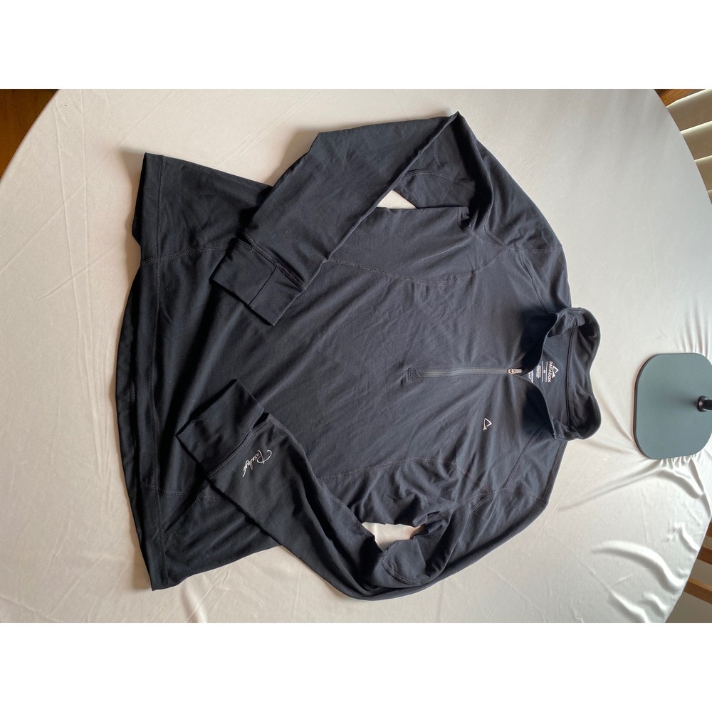 Paradox Womens Quarter Zip Base Layer Top Black Merino Wool Blend MBW0393 M